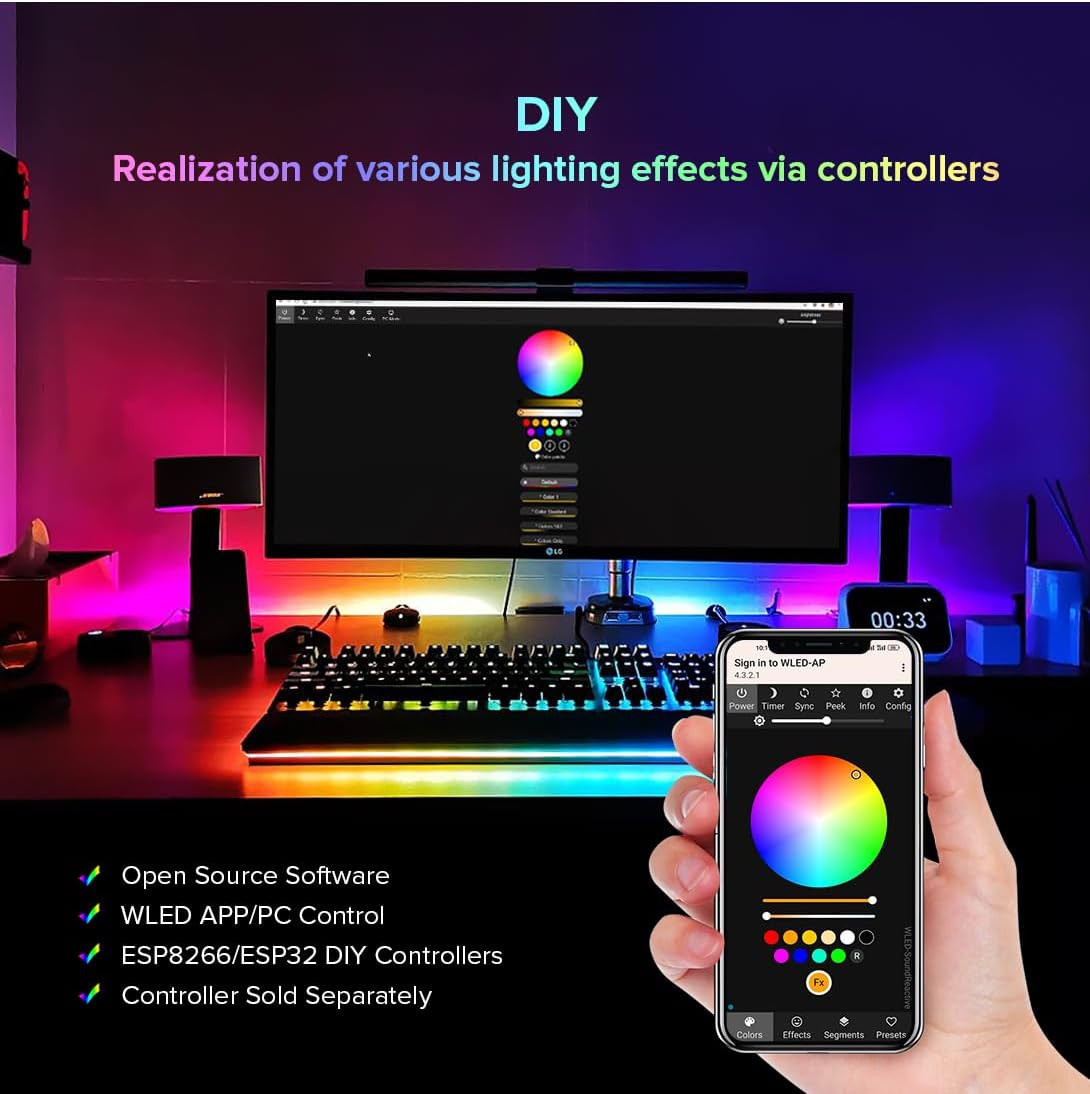 WS2812B IC RGB Pebble Pixel Light Seed String Roll Individually Addressable Chas