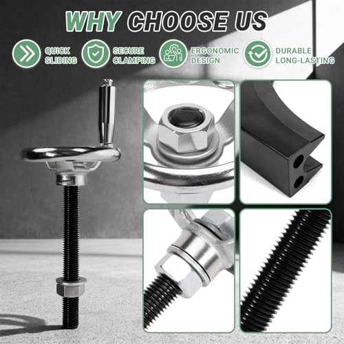 Upgraded Moxon Vise Hardware Kit with Revolving Knobs, Bench Vise Screw Kit