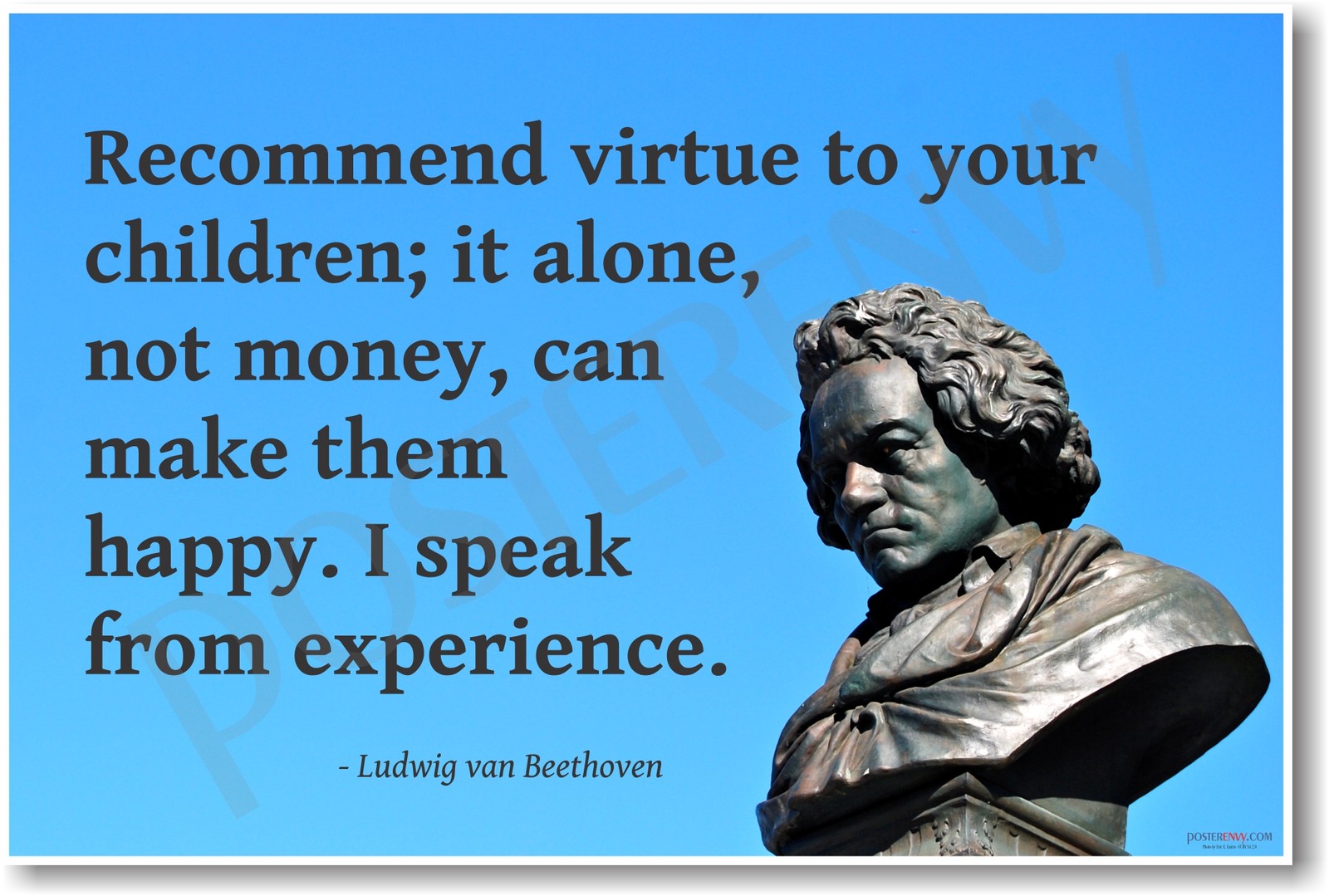 Beethoven - "Recommend Virtue to Your Children" - NEW Famous Person Quote POSTER