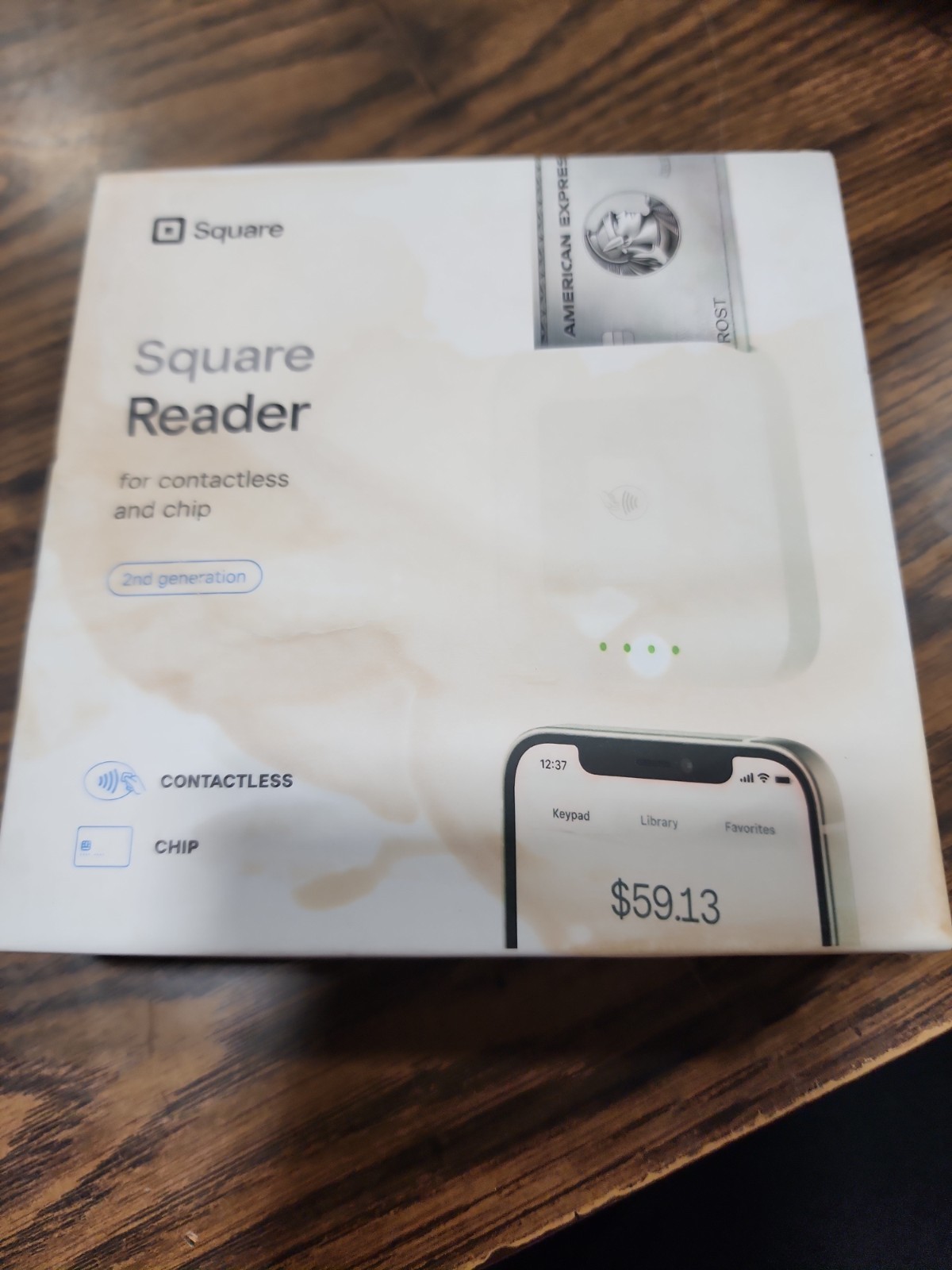 Square  Credit Card Reader for Contactless Chip Machine 2nd Gen. damaged box