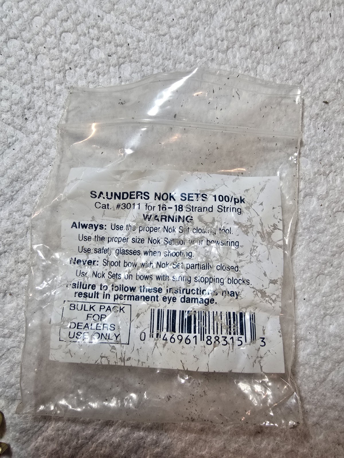 100 SAUNDERS RED NOK SET BRASS BOW STRING NOCKING POINTS SPEED