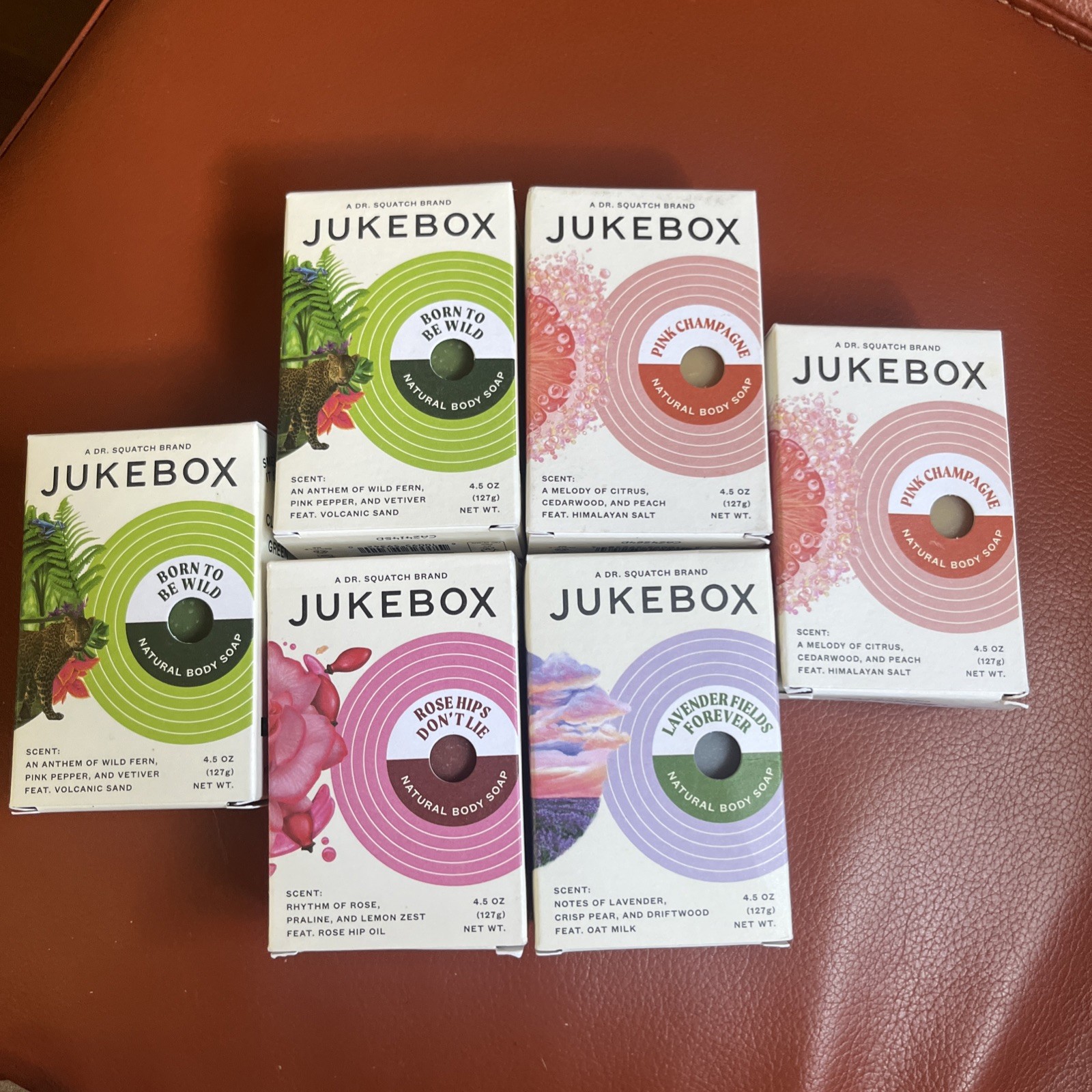 Lot 6 Mixed  Boxed Bars Of Jukebox  By DrSquatch Pics For Scents