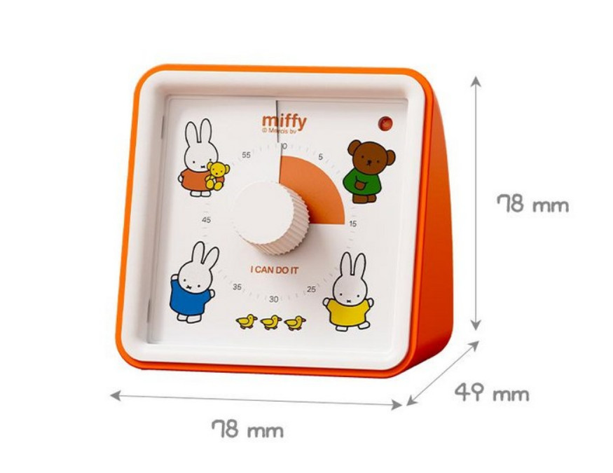 Miffy Pomodoro Timer Silent LED Study Kitchen Countdown Timer 60 Min
