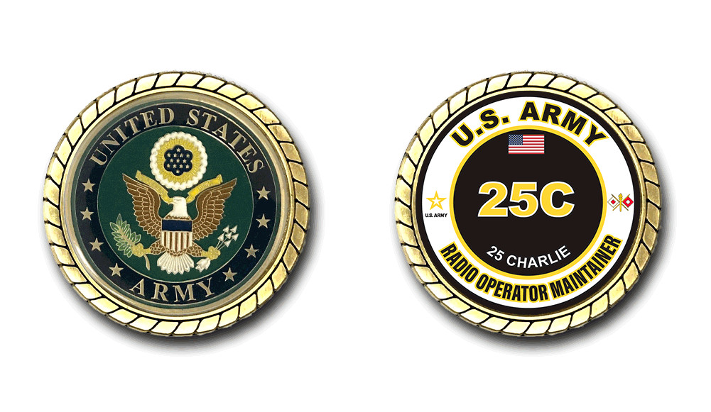US Army 25C Radio Operator-Maintainer MOS Challenge Coin