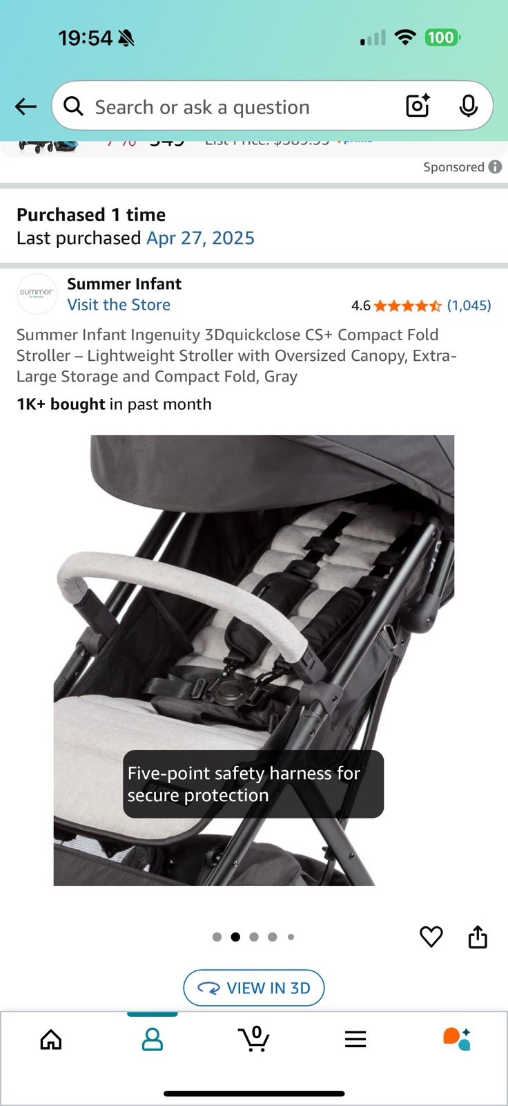 Summer Infant Ingenuity 3Dquickclose CS+ Compact Fold Stroller
