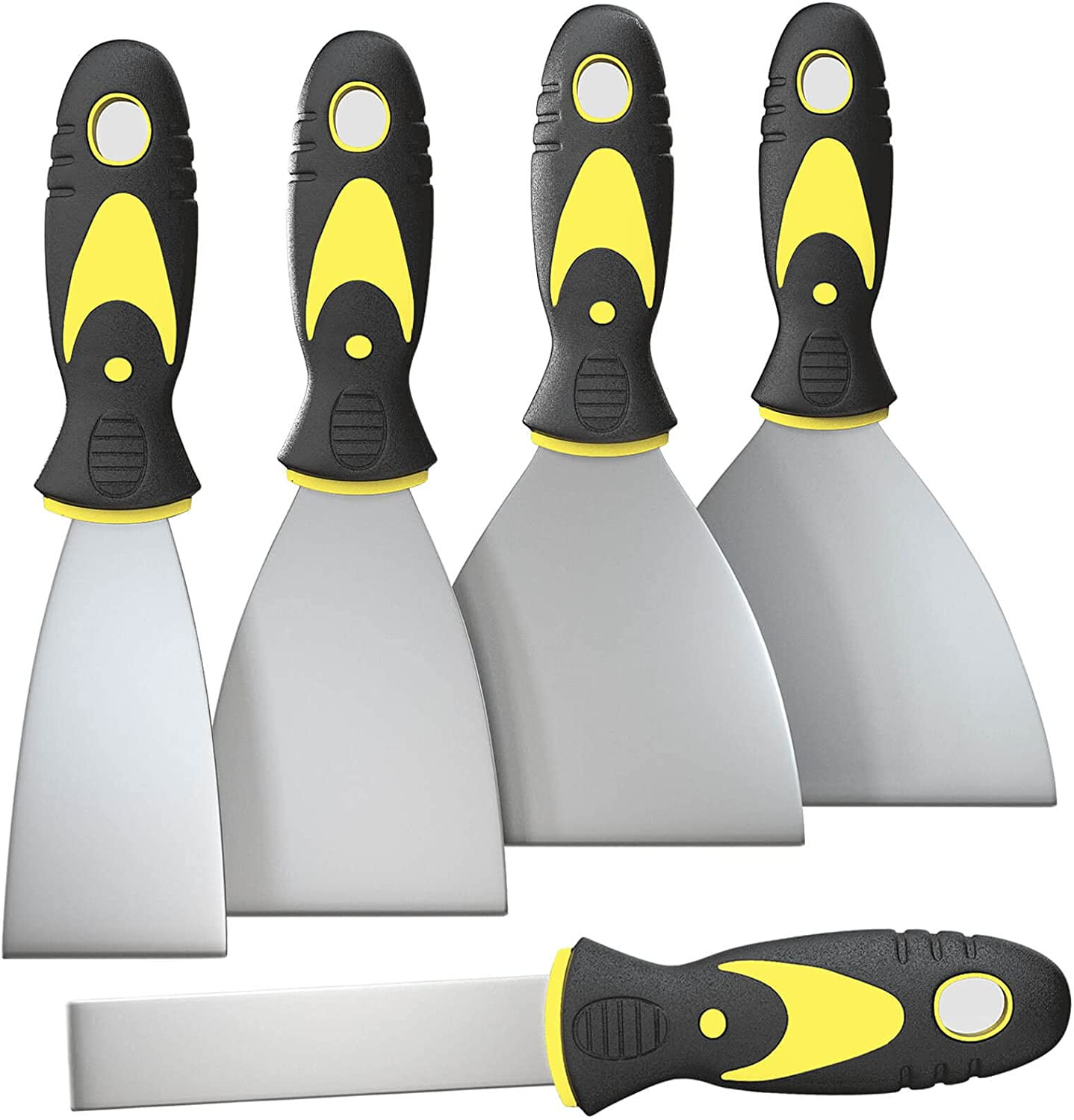Rerdeim 5Pcs Putty Knife, Set, 1" 2" 3" 4" 5" Scraper, Spackle Knife, Paint Scra