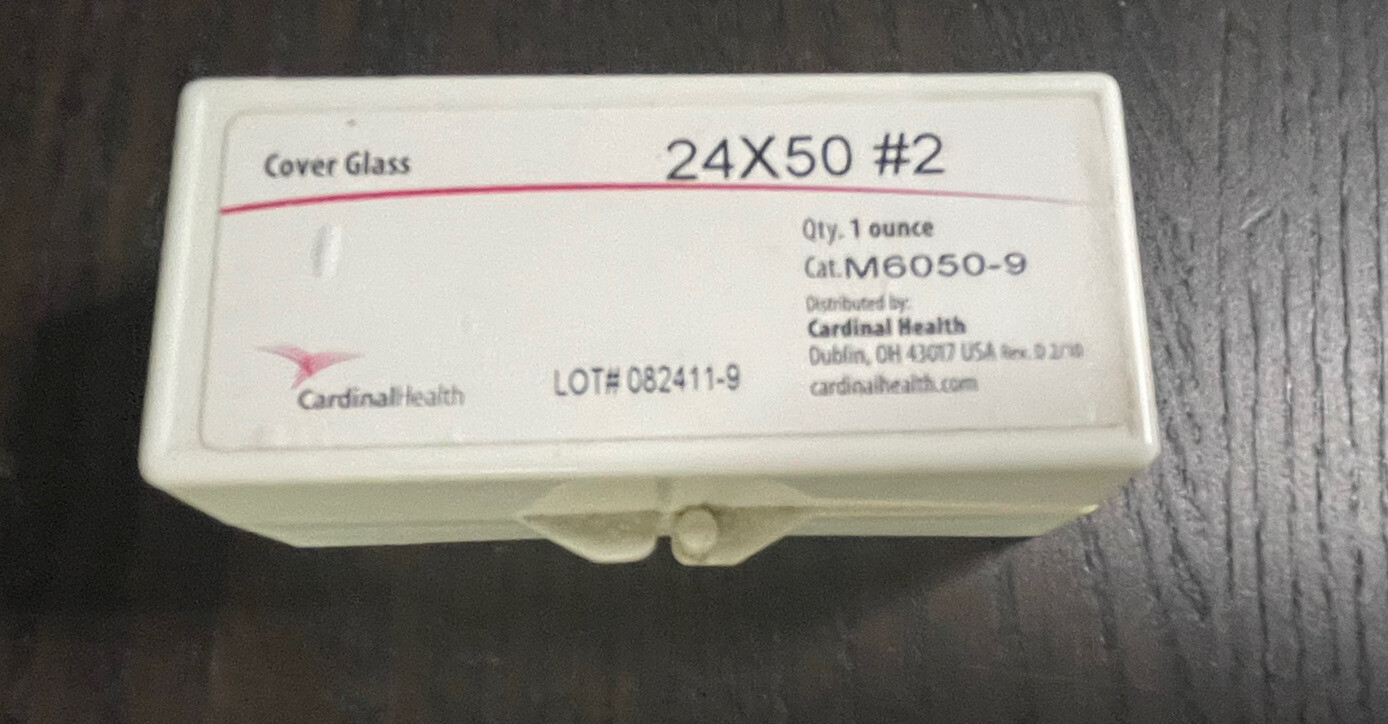 1 Box Cardinal Health Cover Slips Glass, Standard 22 x 22 #2, M6050-9