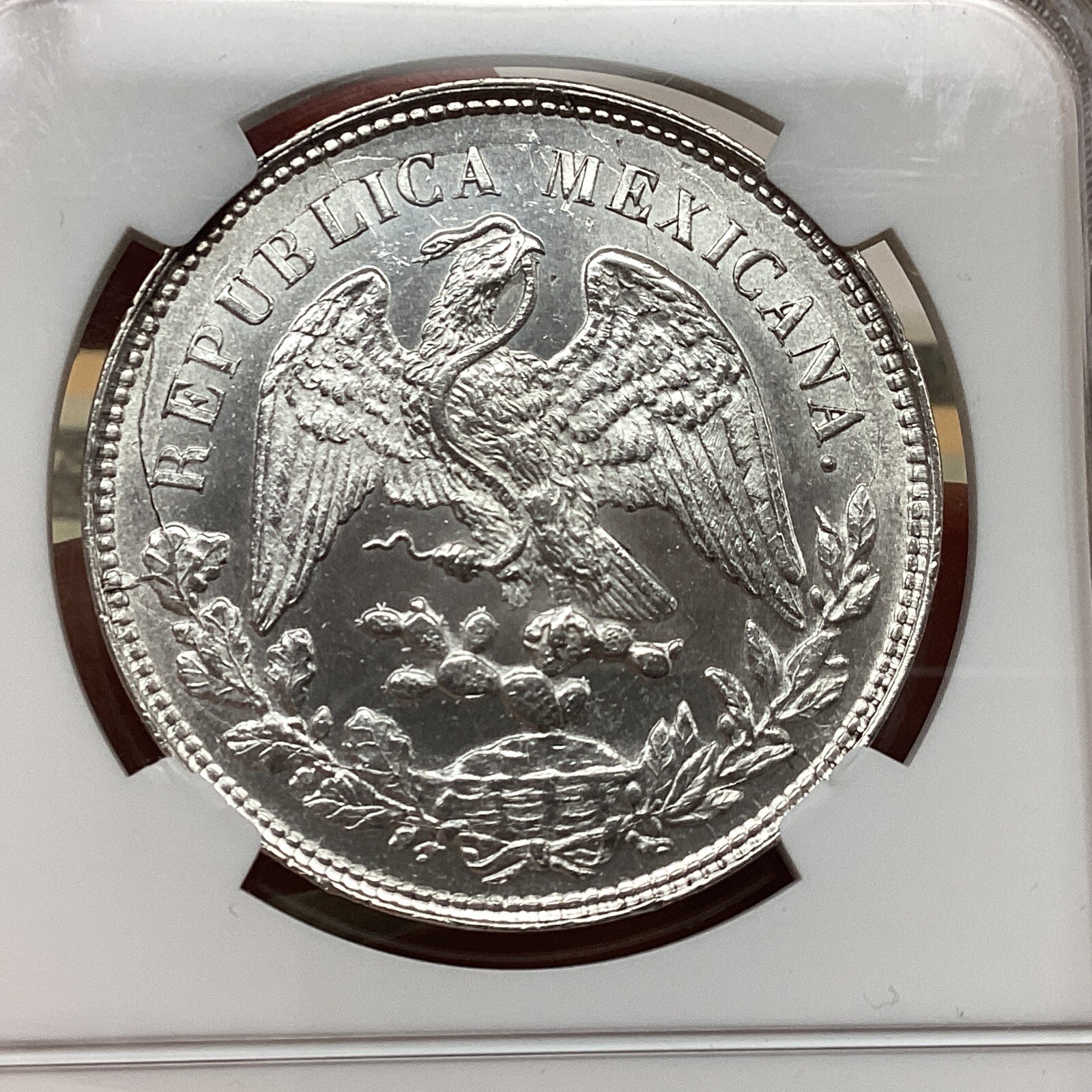 Mexico 1898 MO AM Peso Restrike NGC Ms63