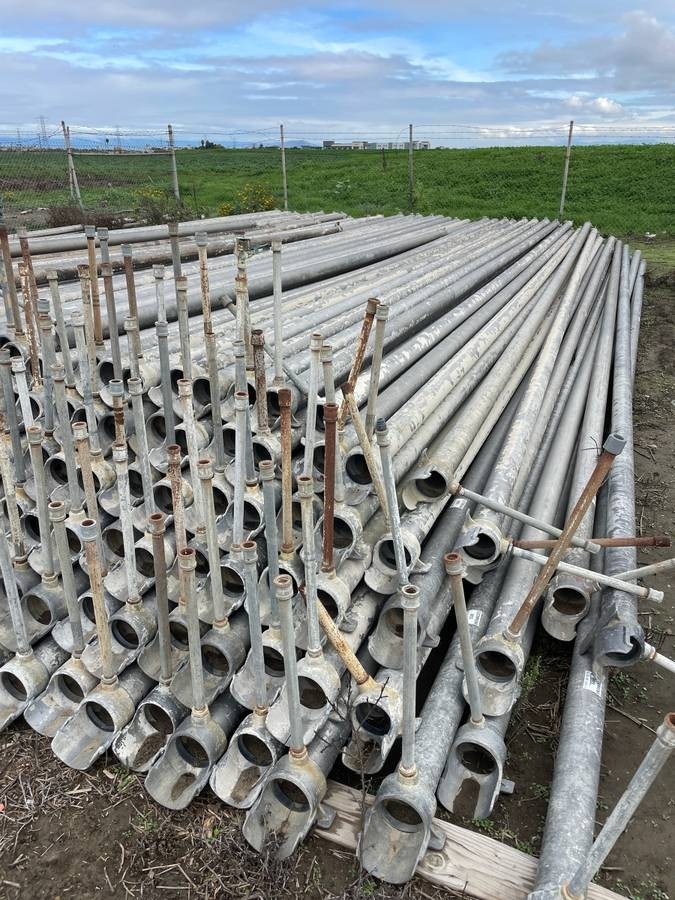 4"x30' Aluminum Irrigation Sprinkler Pipe, Drop Lock, 3/4" Riser & Coupling