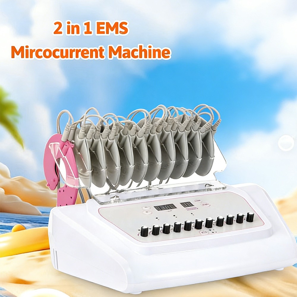 2 In 1 EMS Microcurrent Machine For Muscle Relaxing Breast Lift Body Massage US