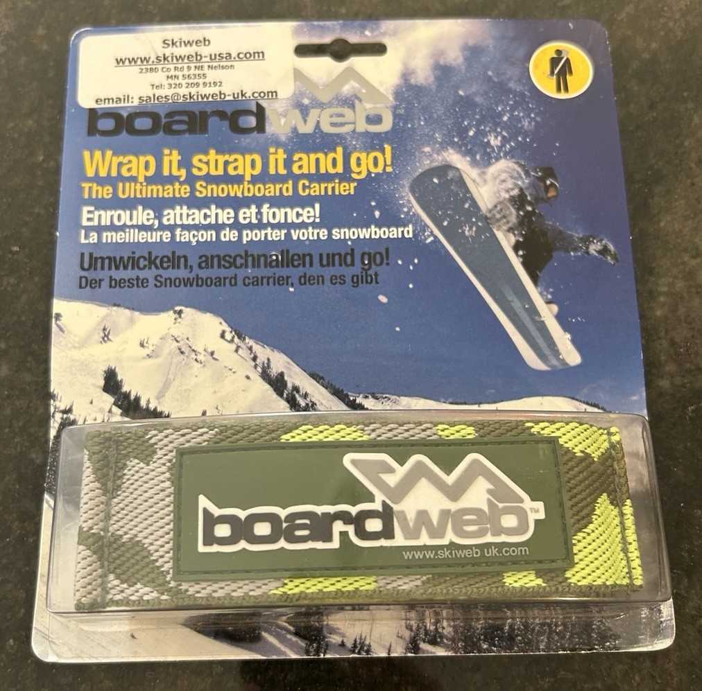 Snowboard carrier Straps Over shoulder Boardweb Ultimate snowboard