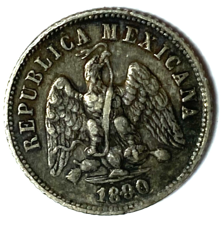 1890 Ga S Mexico Second Republic 10 Centavos Silver Coin KM# 403.4