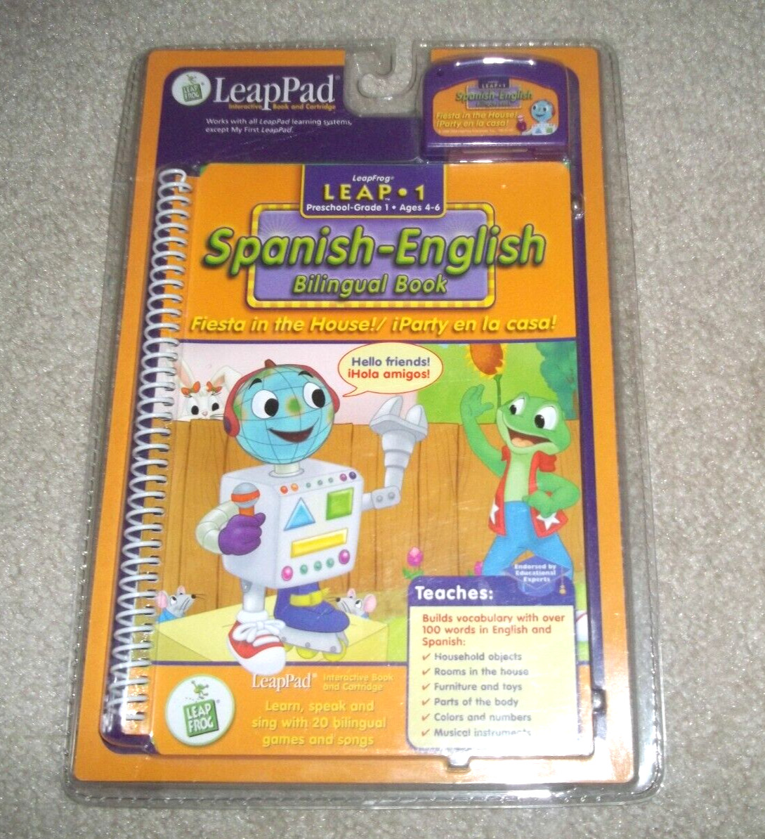 LeapFrog LeapPad Leap  Fiesta in The House   Spanish English Bilingual Book NEW