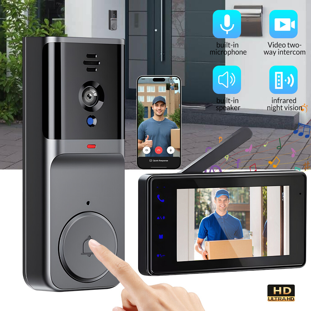 1080P HD Wireless Smart Video Doorbell Intercom Door Bell Security Camera