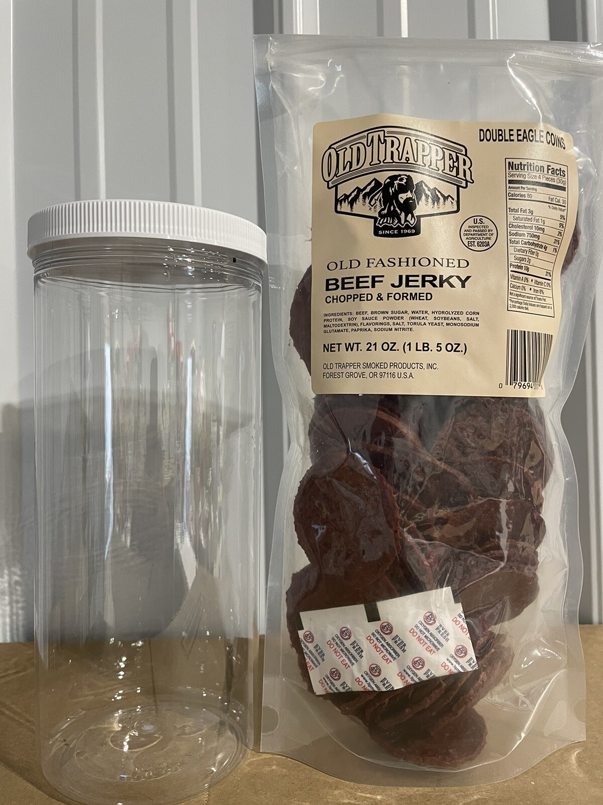 Old Trapper Beef Jerky Rounds In A Jar Old Fashioned