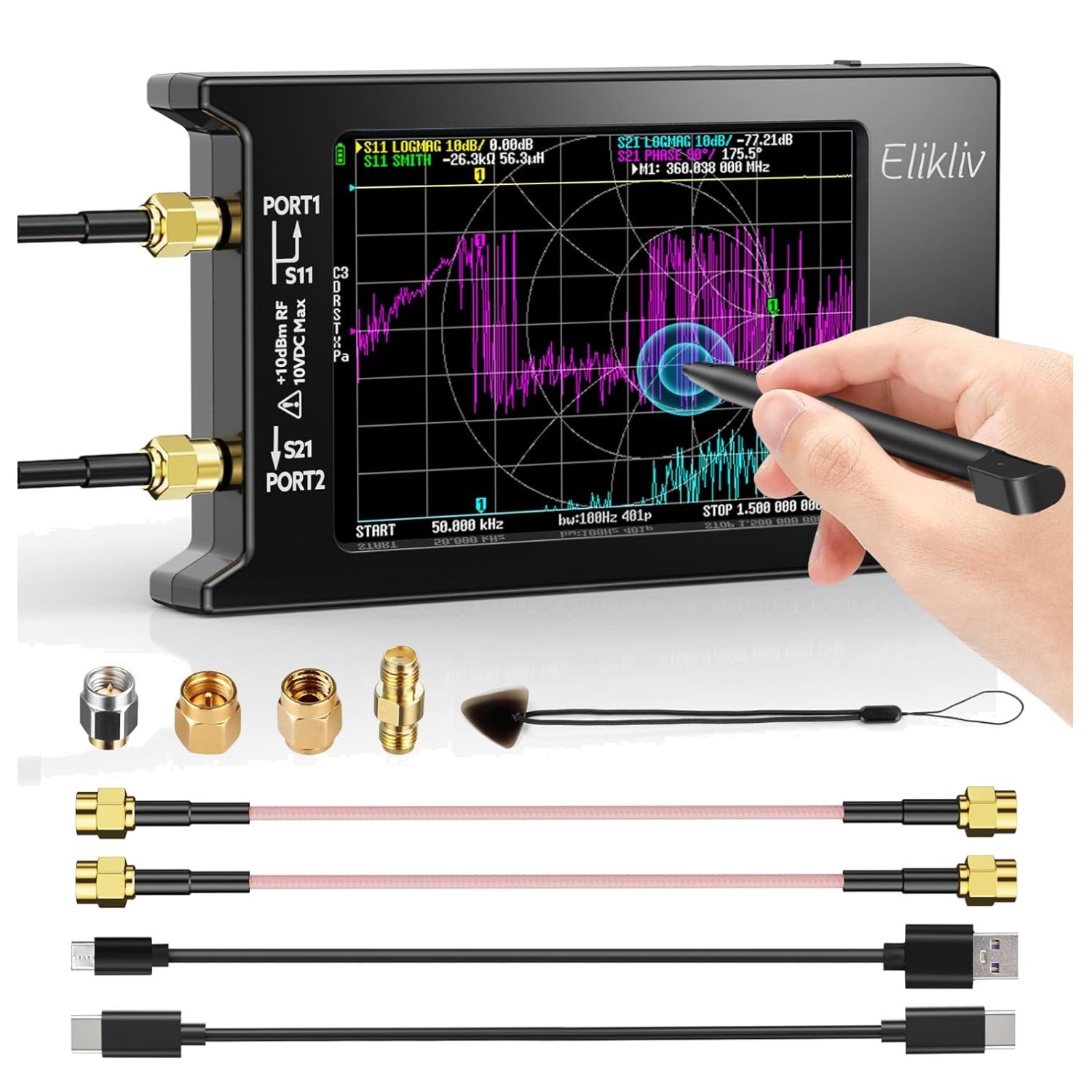 Portable NanoVNA-H4 Vector Network Analyzer