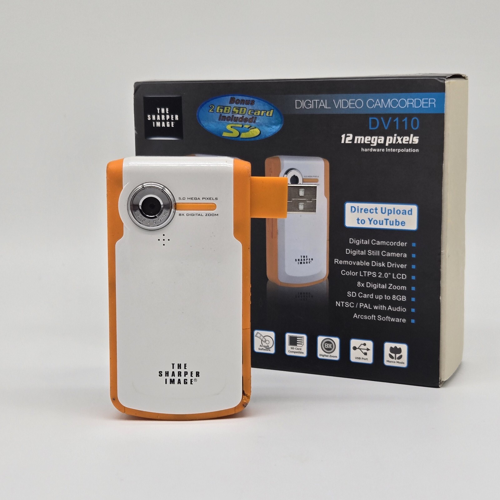 Sharper Image DV110 12 Mega Pixels Camcorder Direct Upload + Free Shipping
