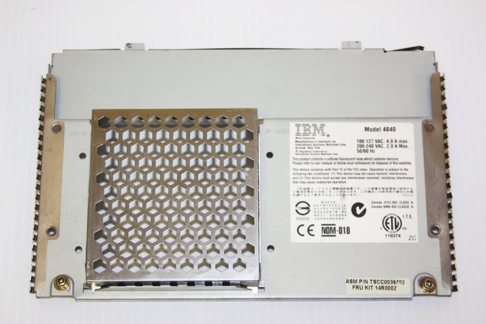 REAR CASE FAN EXAUST GRILL VENT COVER 14R0002-IBM SURE POS 4840-563 TOUCH SCREEN