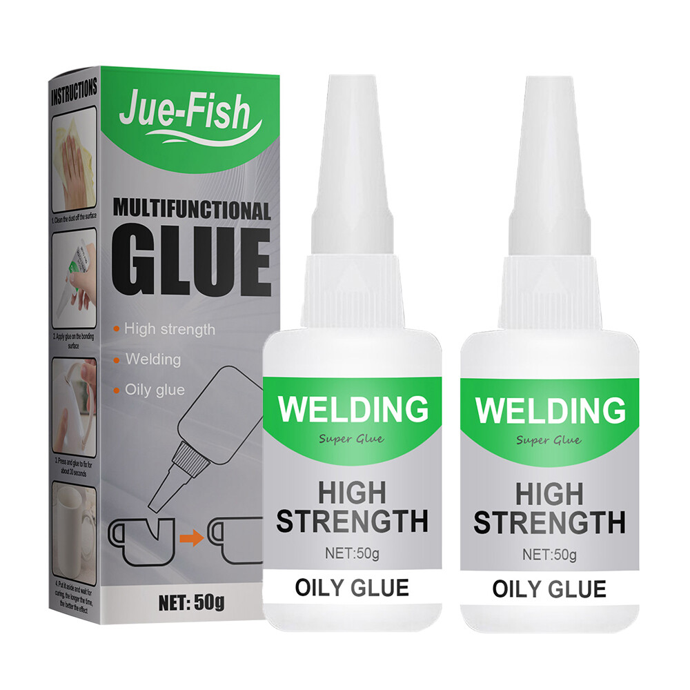 2PCS Universal Welding High Strength Oily Glue for Resin Ceramic Metal Glass 50g