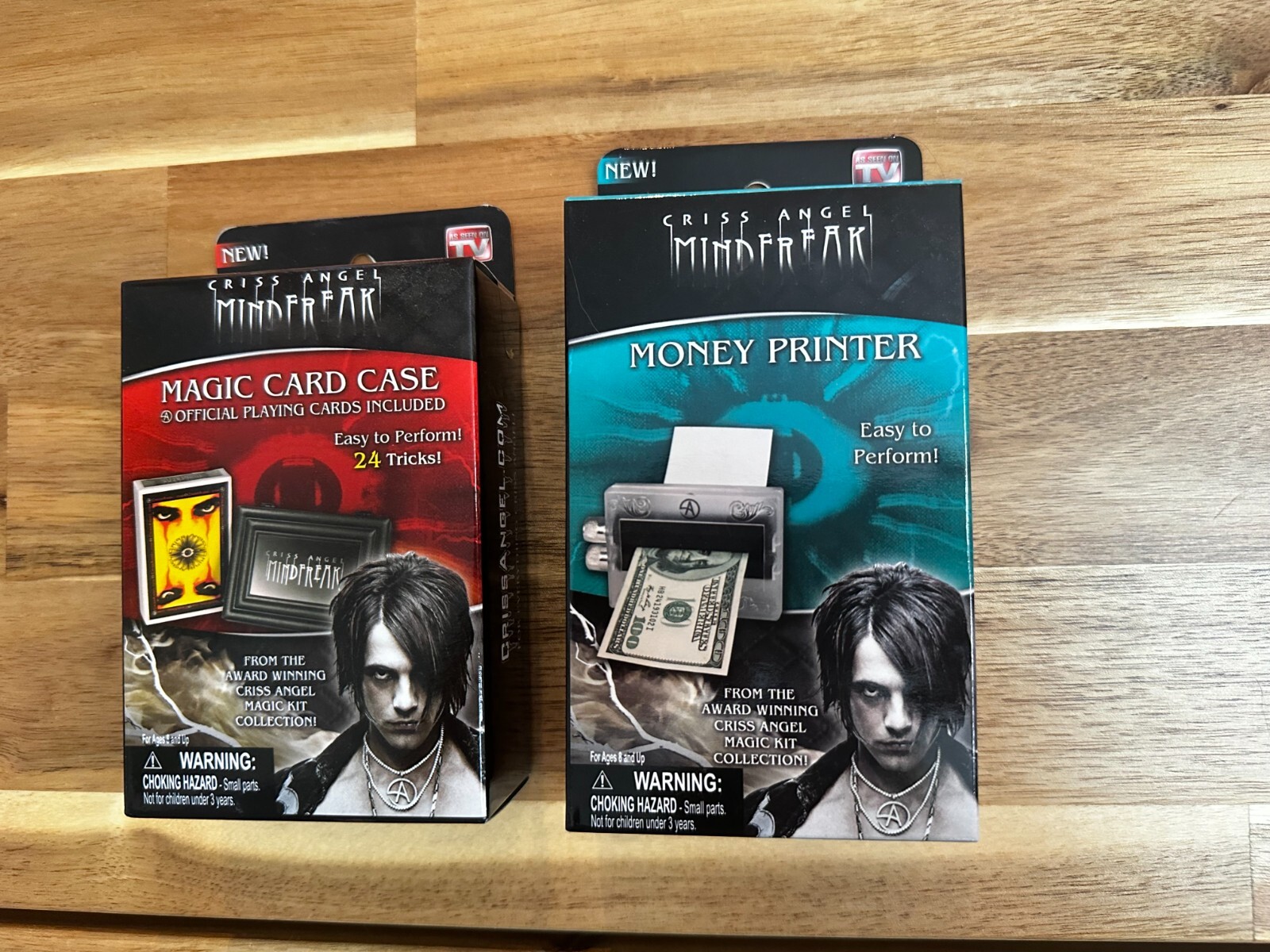 Criss Angel Mindfreak Magic Card Case + Money Printer Trick Set of 2 Lot ASOTV