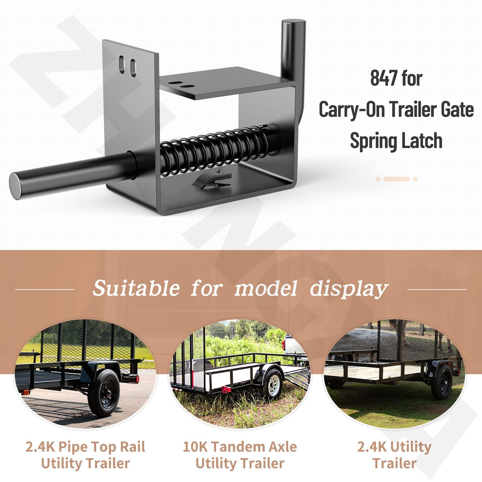 2 Pack Trailer Gate Spring Latch Complete Kit 847 for Carry-On Trailer Gate S...