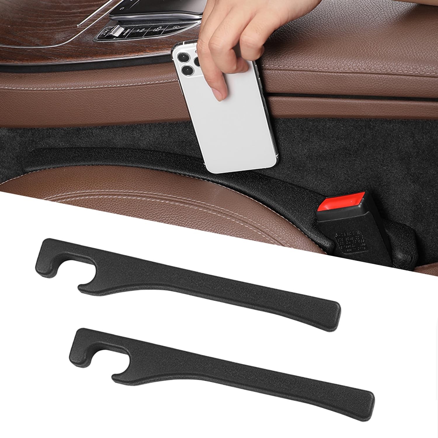 Asweir 2-Pack Car Seat Gap Filler – Universal PU Leather Car Seat Gap Cover, ...