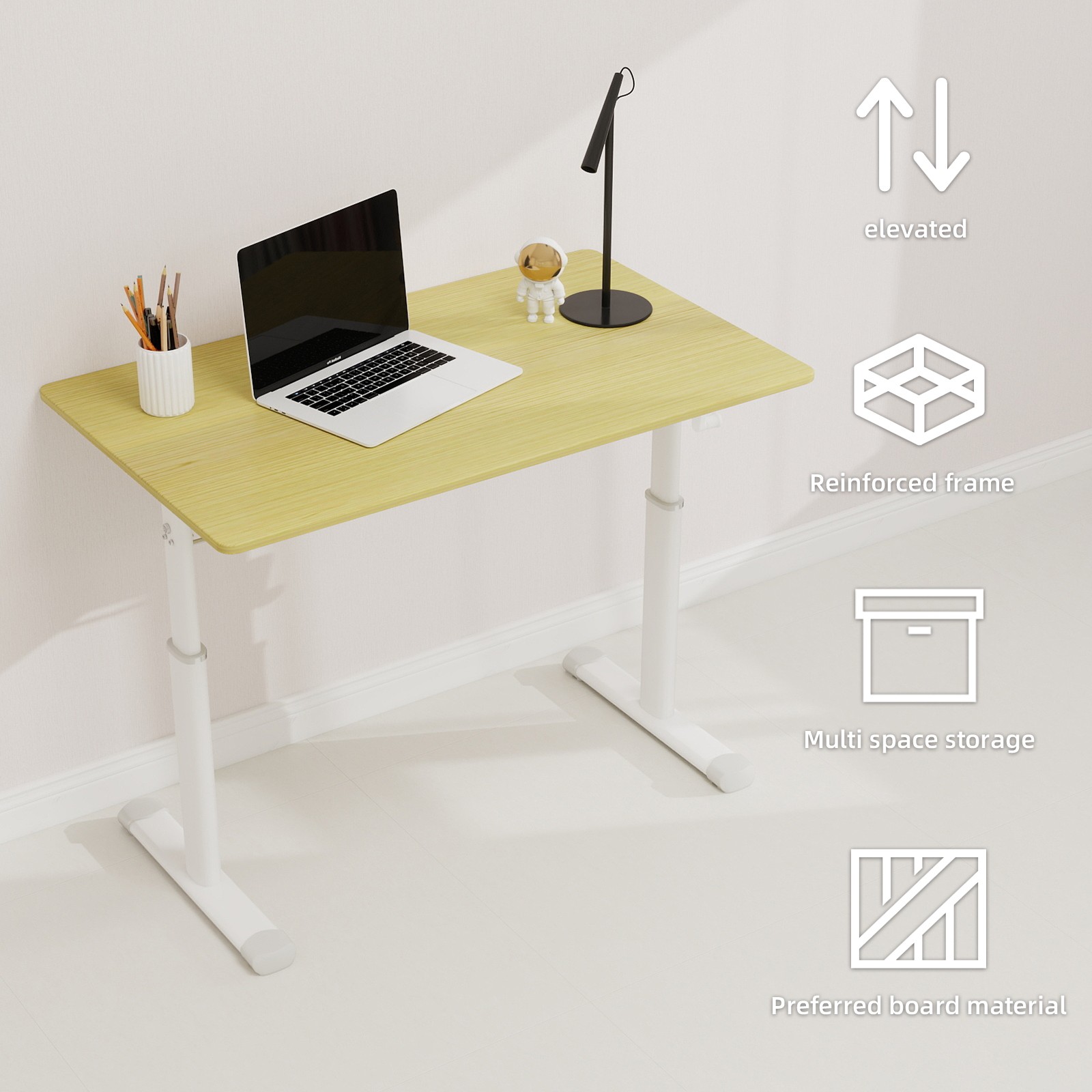 Adjustable study desk suitable for children and adults, height-adjustable
