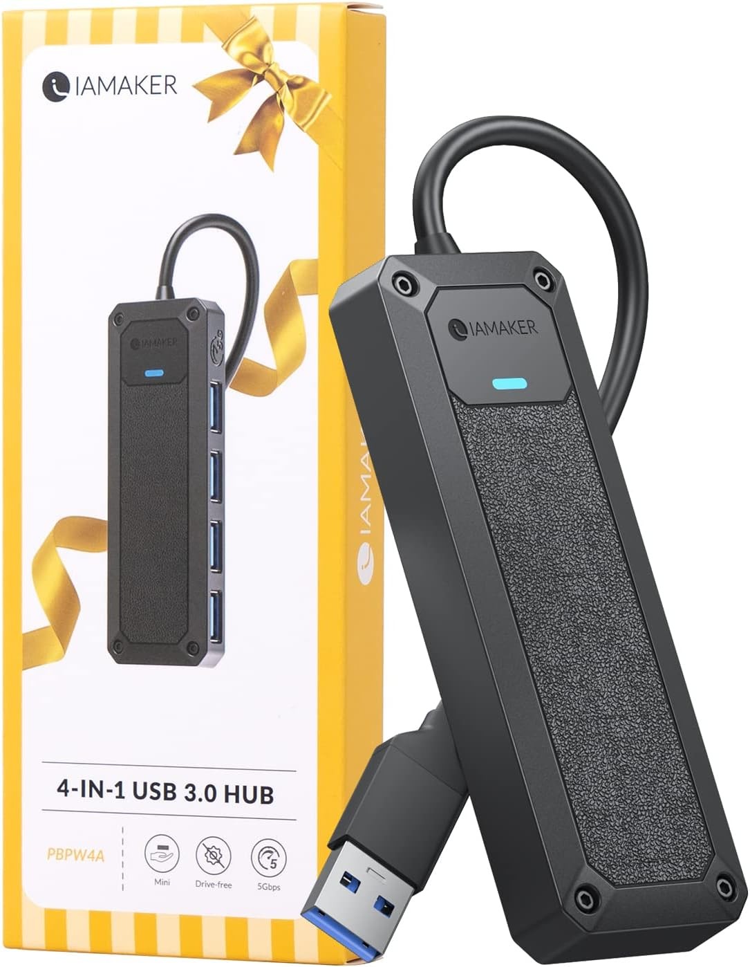 4 Ports USB 3 Hub 5Gbps Super Speed Data USB Splitter For Laptop PC Xbox PS5