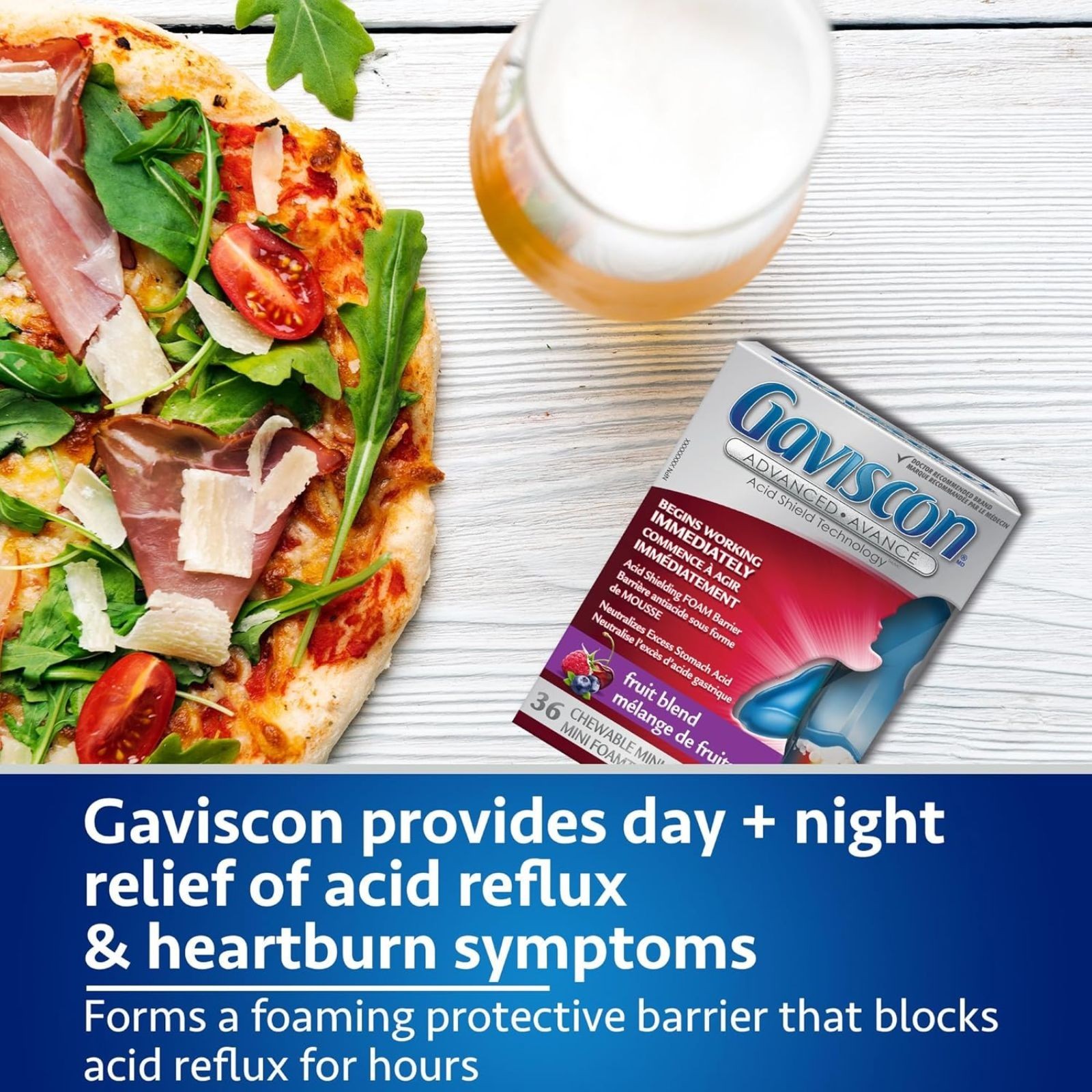 Gaviscon Advanced Strength Chewable Mini Tablets 36ct | Heartburn Relief