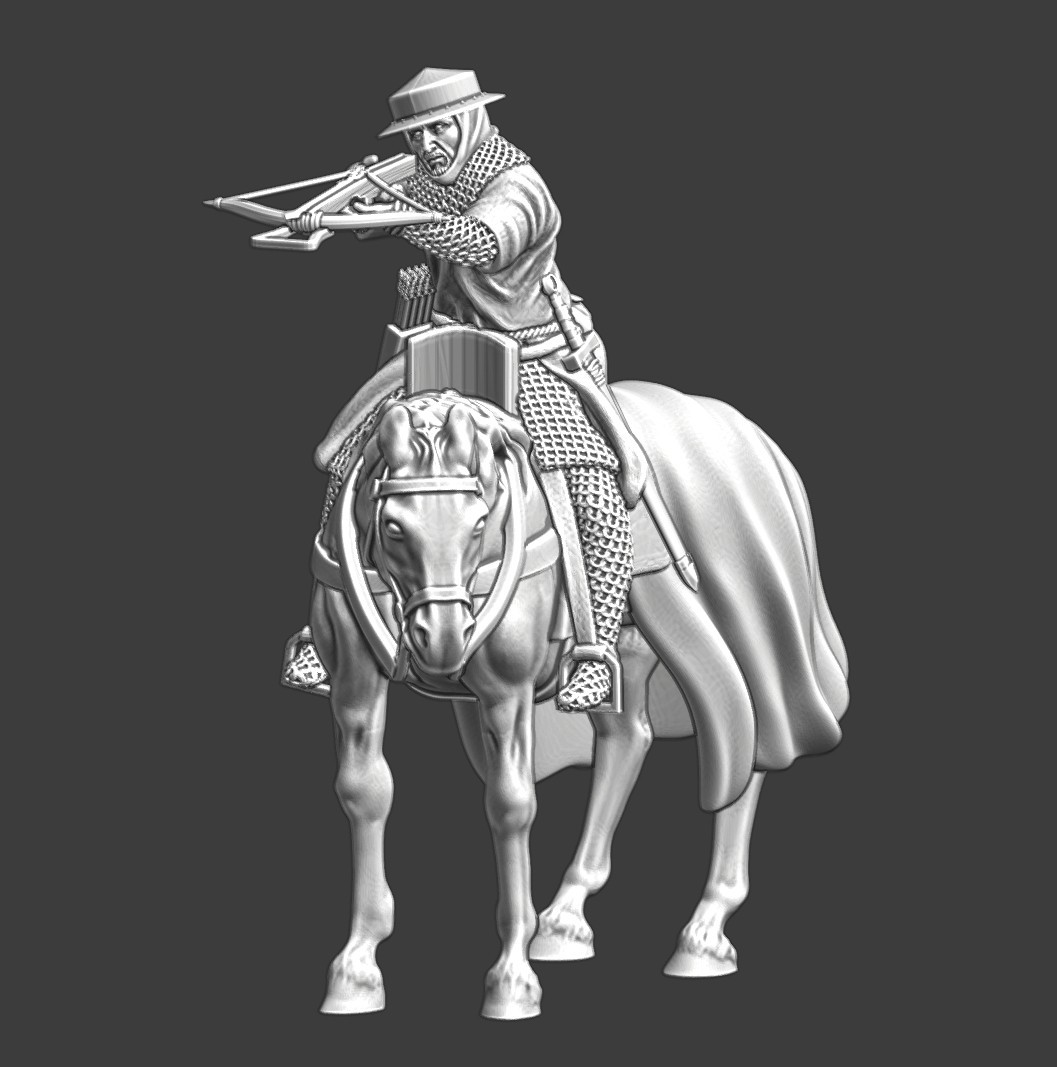Northern Crusades Miniatures Medieval Mounted Crossbowman Saga Baron's War 28mm+
