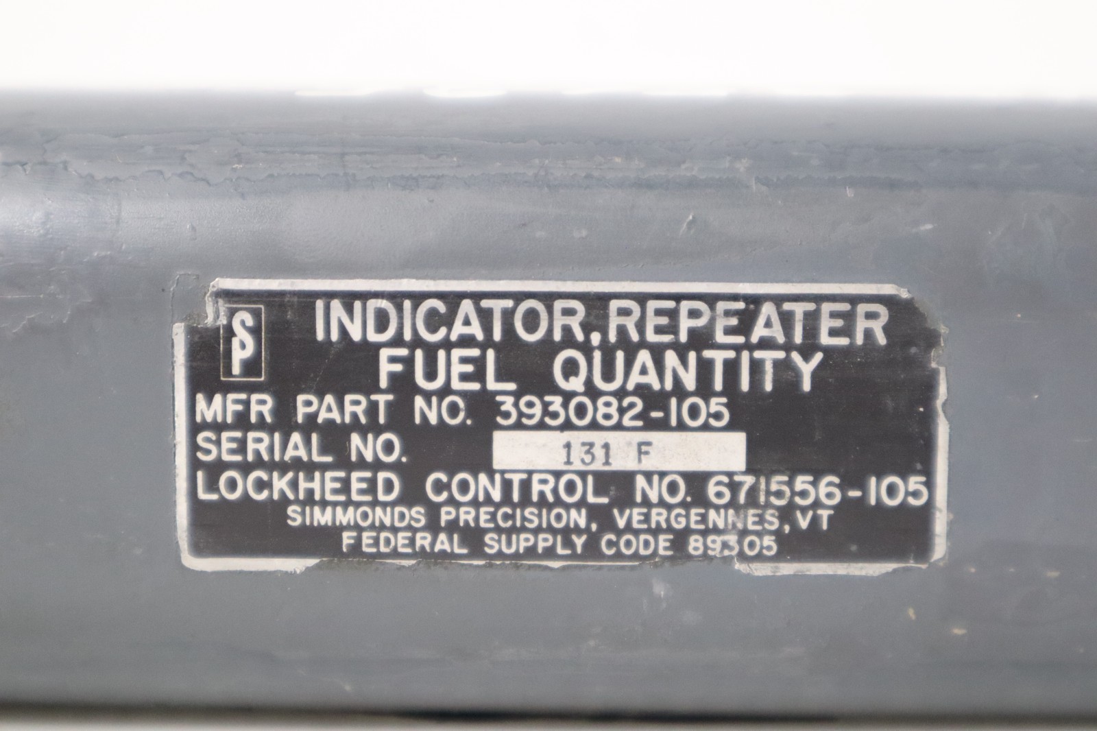 Simmonds 393082-105 Fuel Quantity Indicator Lockheed 671556-105
