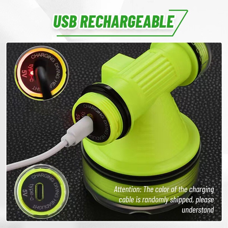 50000LM Diving Flashlight LED Waterproof Strong Head Light Underwater Headlamp
