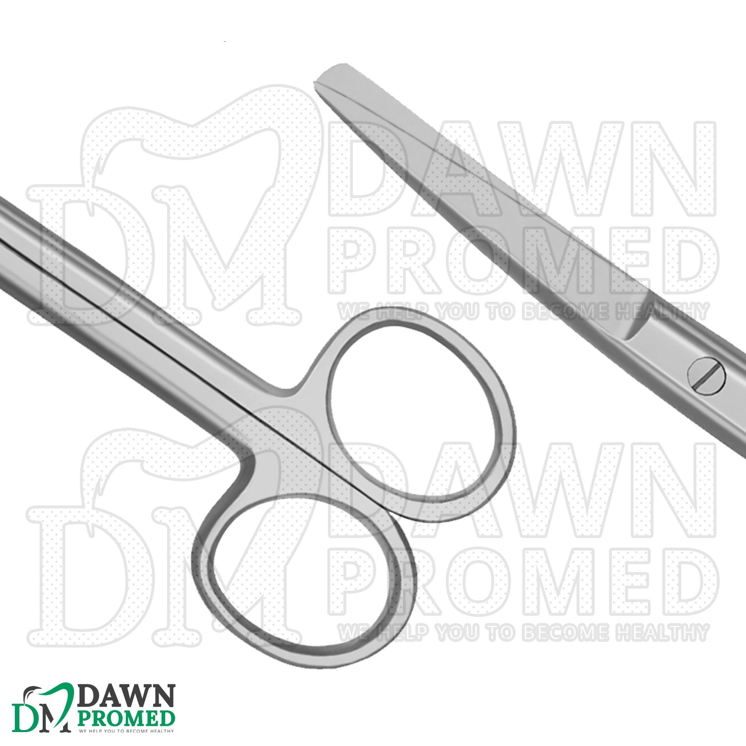 6 Pcs Operating Scissors 6.5" Curved Sharp Blunt Round Pattern Surgical Set