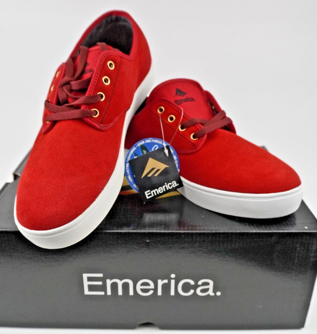 Vintage Emerica Romero Laced Skate Skateboard BMX Shoes, Mens US 11.5 Red NOS