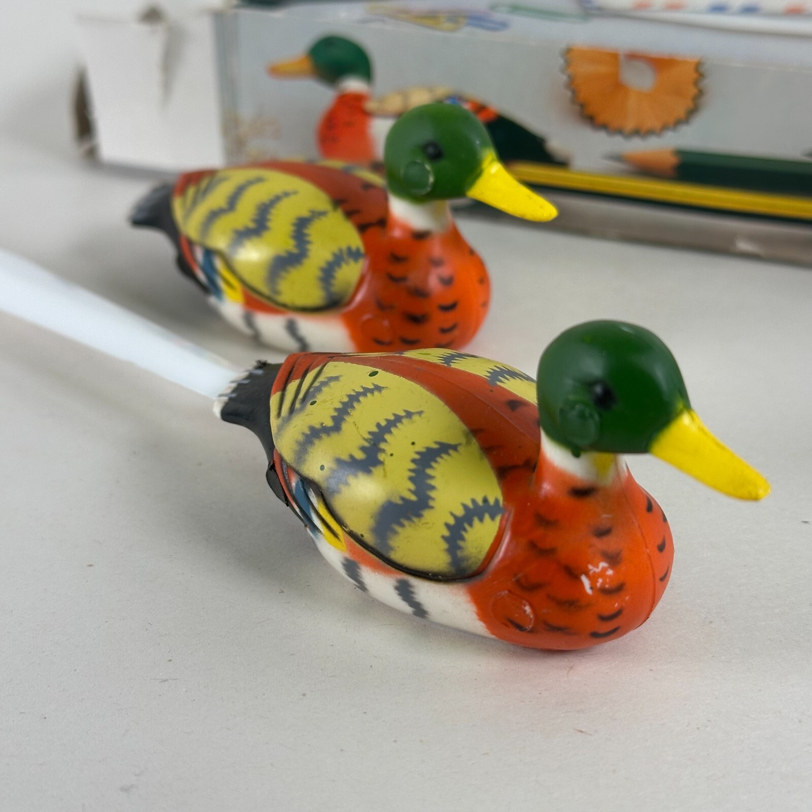 Vintage Mallard Duck Plastic Pencil Sharpener and Letter Opener