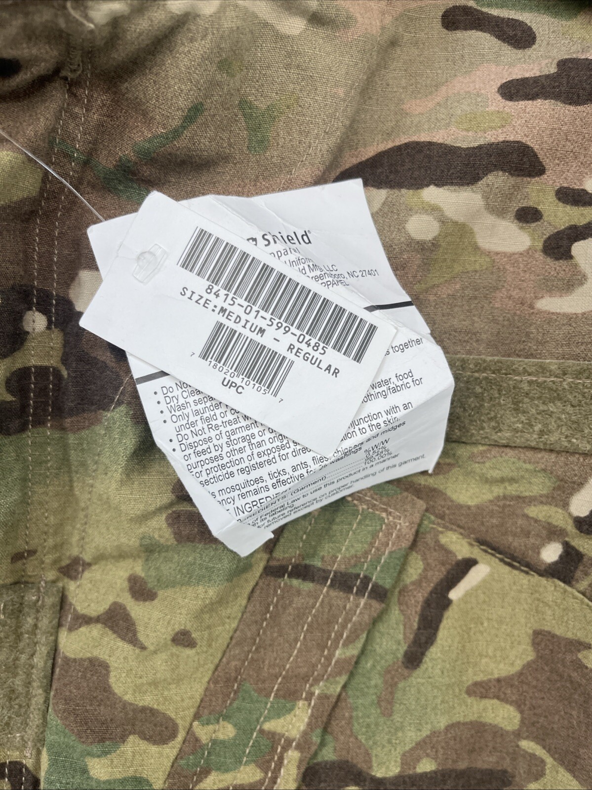 Army Combat Uniform Coat Medium Regular Unisex Flame Resistant Insect Sheild New