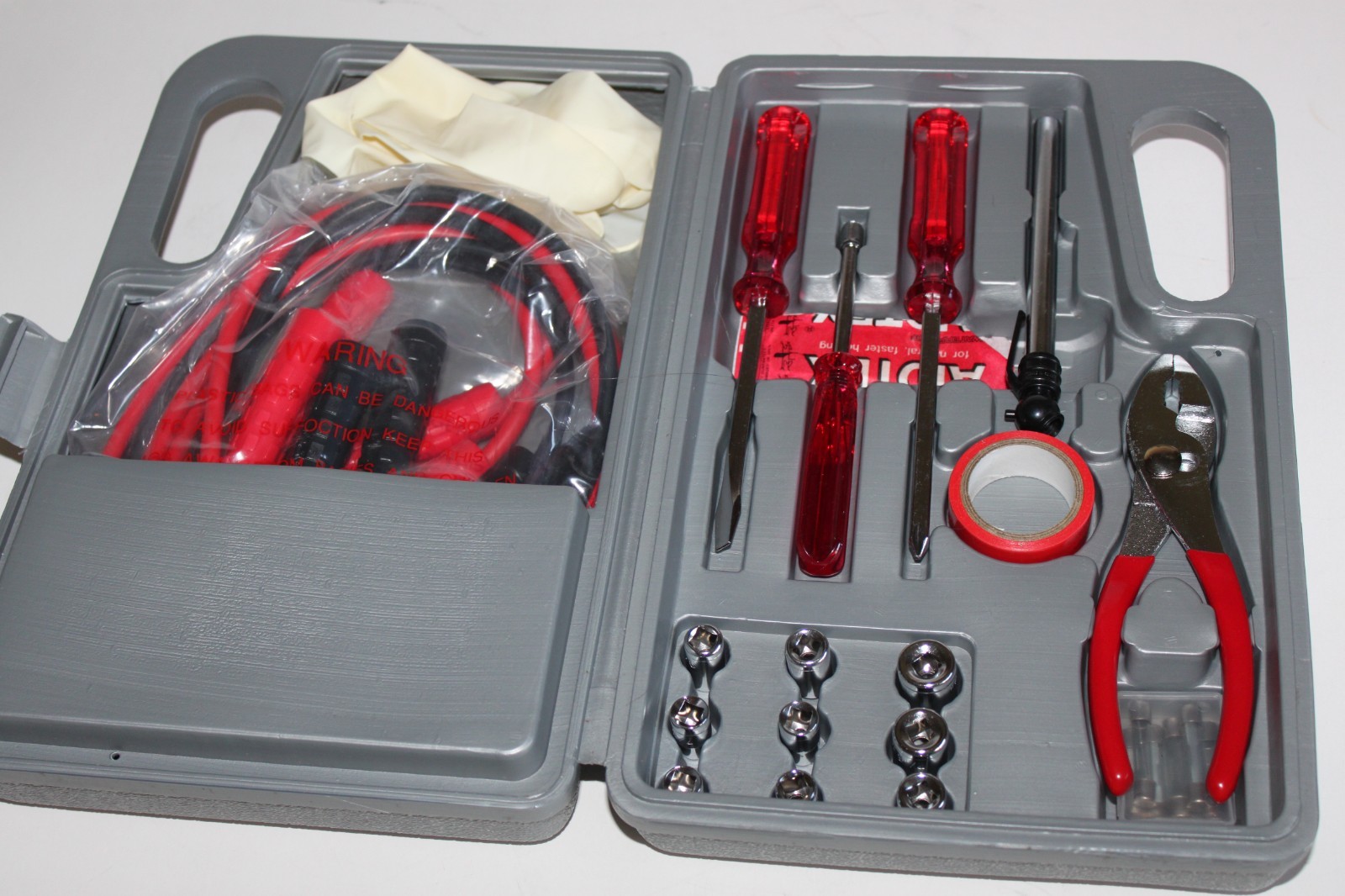 NEW Auto Emergency Kit Roadside Car Tool Vehicle Safety Set w/ Jumper Cables