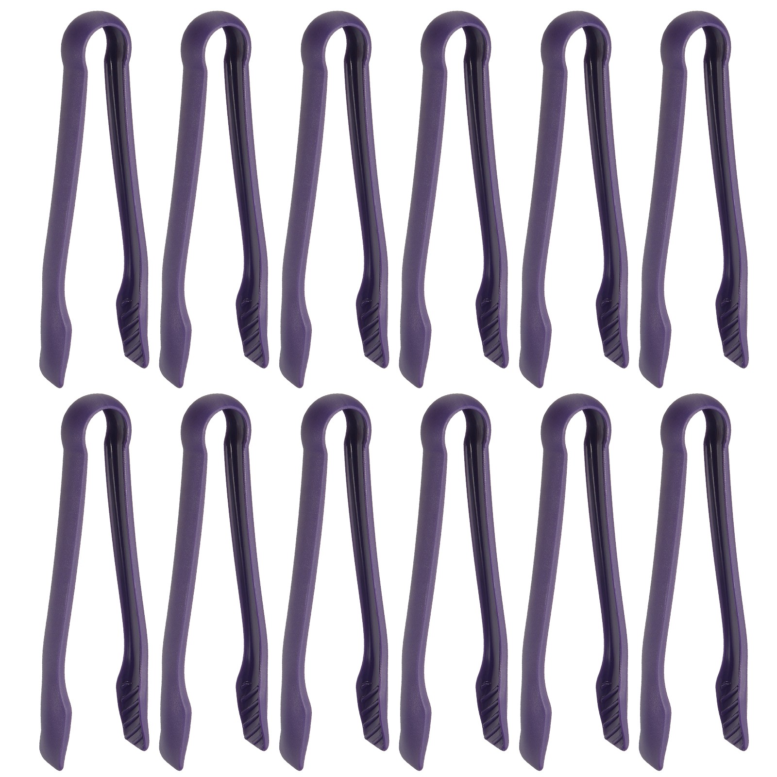 12 Pcs Plastic Serving Tongs, 10 Inch Kitchen Tongs for Cooking, Purple