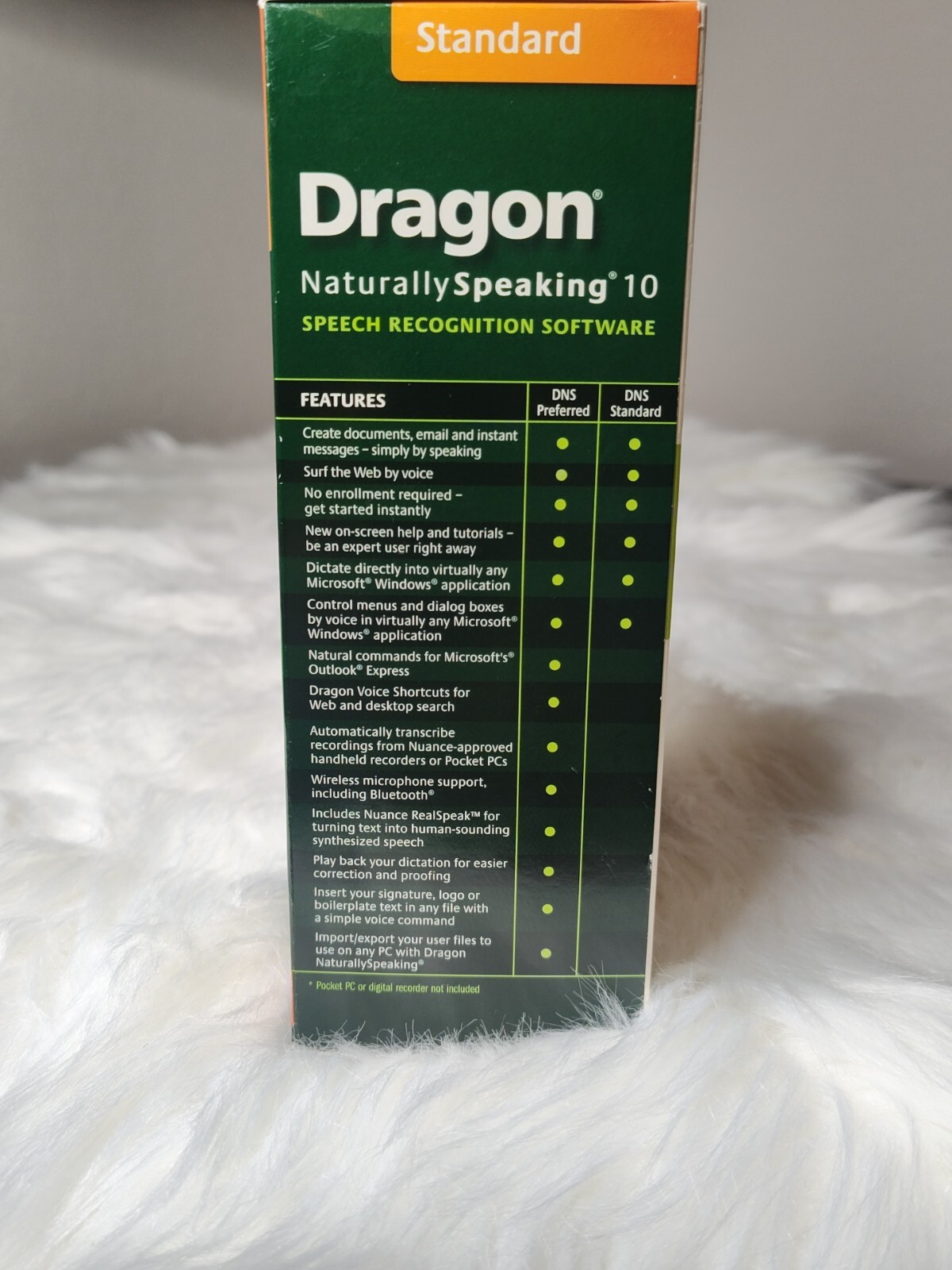 Dragon Naturally Speaking 10 Standard Speech Recognition Software (PC) SEALED
