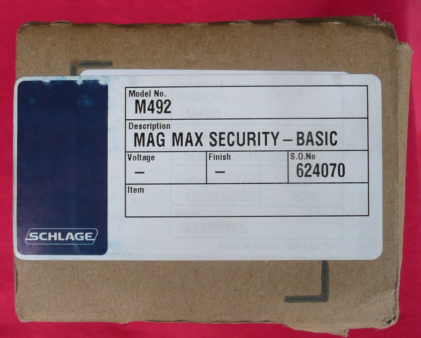 Schlage 1500 lbs. Electromagnetic Max Security Lock M492 (new in a bruised box)