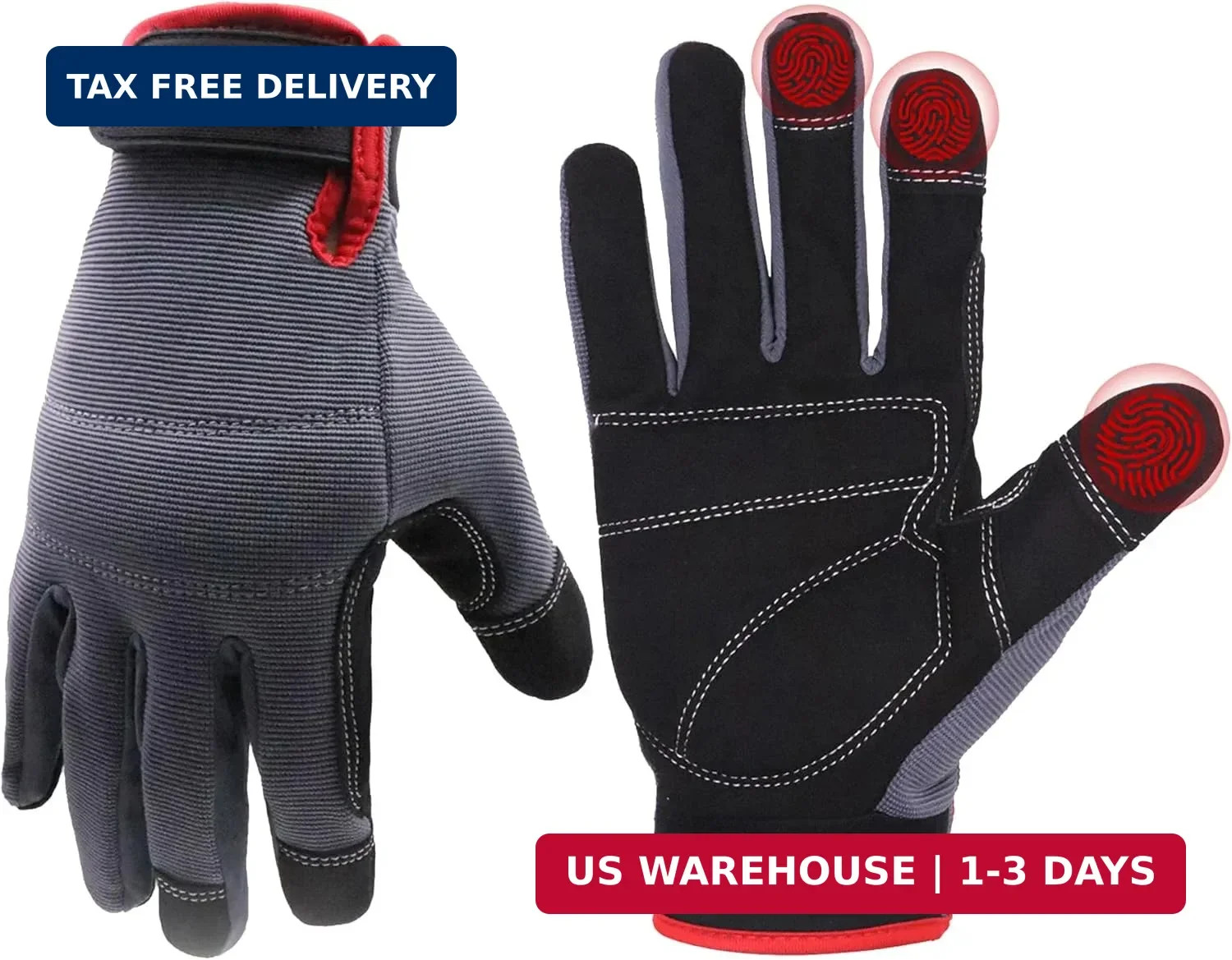 HANDLANDY Work Gloves for Men & Women, Utility Mechanic Working Gloves Touch Scr
