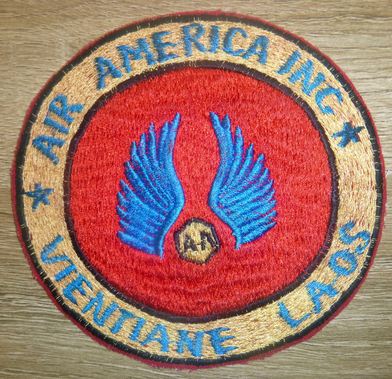Rare Large Patch - AIR AMERICA - CIA AIRLINE, VIENTIANE LAOS - Vietnam War E.227