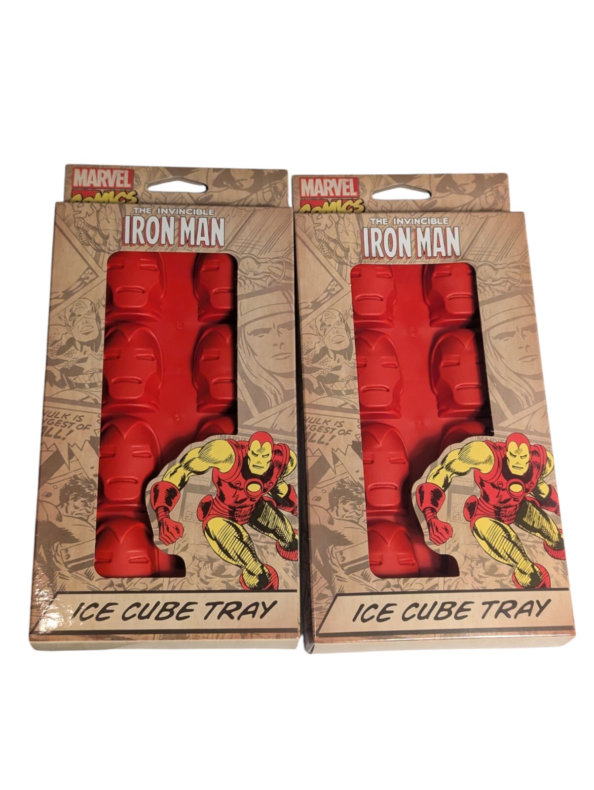 Lot Of 2 The Invincible Iron Man Silicone Ice Cube Tray Marvel Comics #10563 New