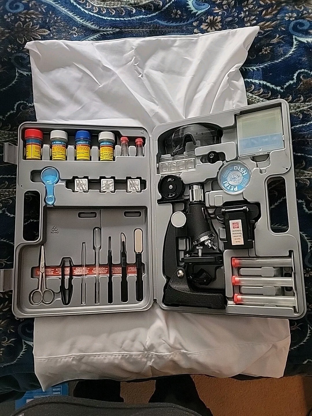Edu Science Deluxe Microscope Set With Carrying Case 1999 Unused