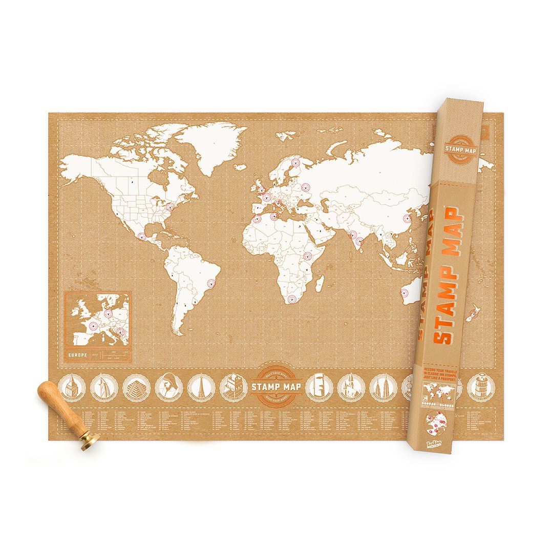 Luckies US Stamp Map - Record Your Travels In Classic Ink Stamps