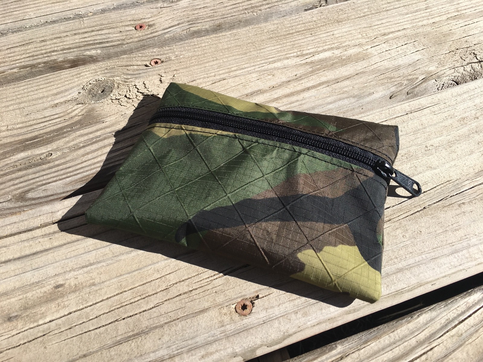 LIVESOUTSIDE M81 Woodland Military Camo X-Pac Zipper Bag Small USA Made EDC xpac