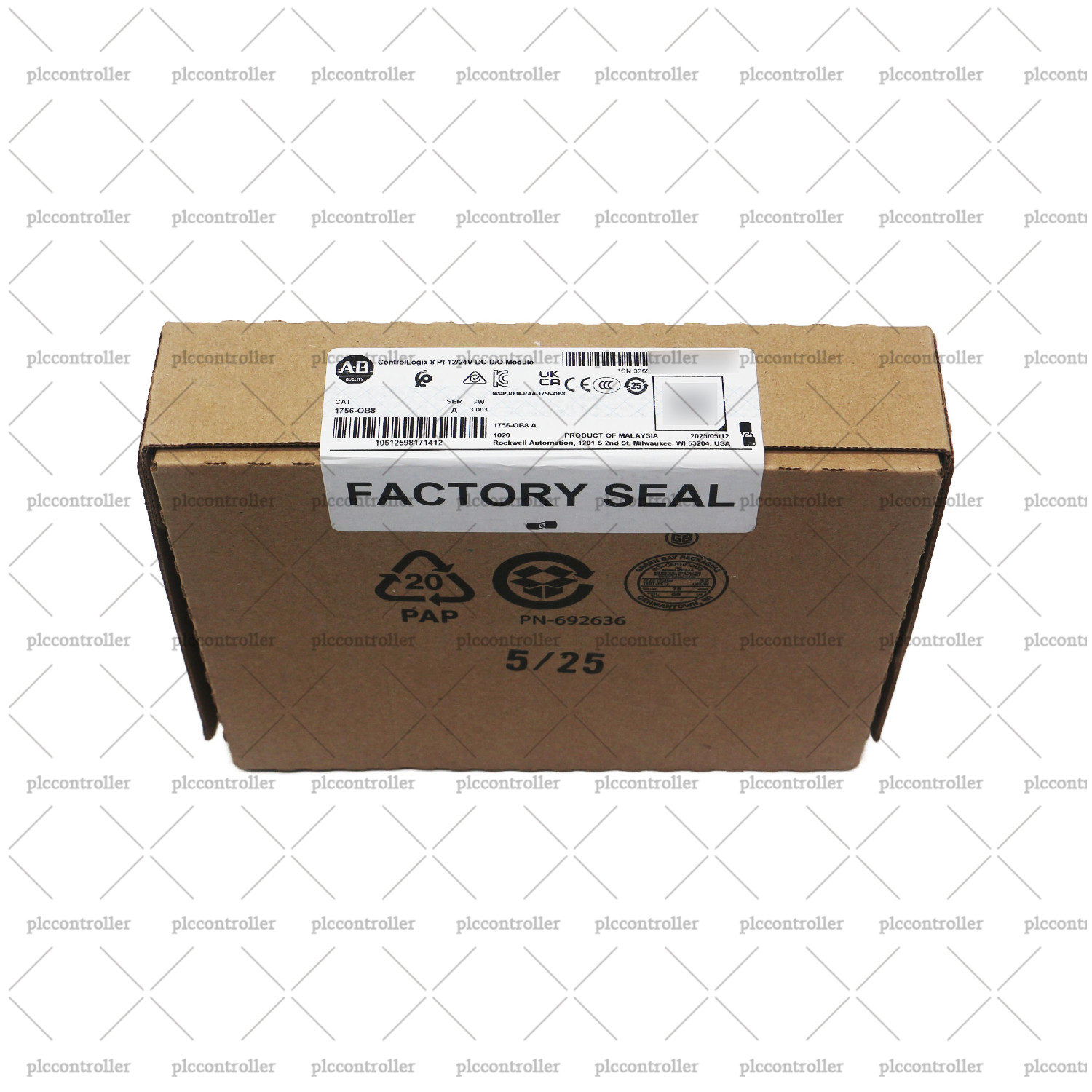 2025 New Allen Bradley 1756-OB8 ControlLogix 8 Pt 12/24V DC D/O Module