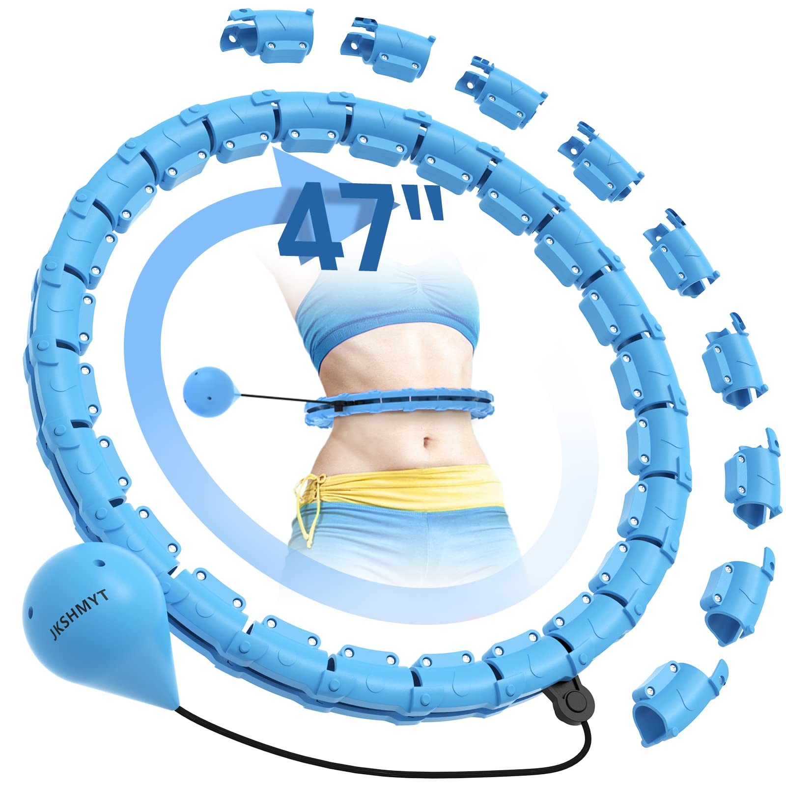 JKSHMYT Weighted Hula Circle Hoops for Adults Weight Loss, Infinity Fitness Hoop