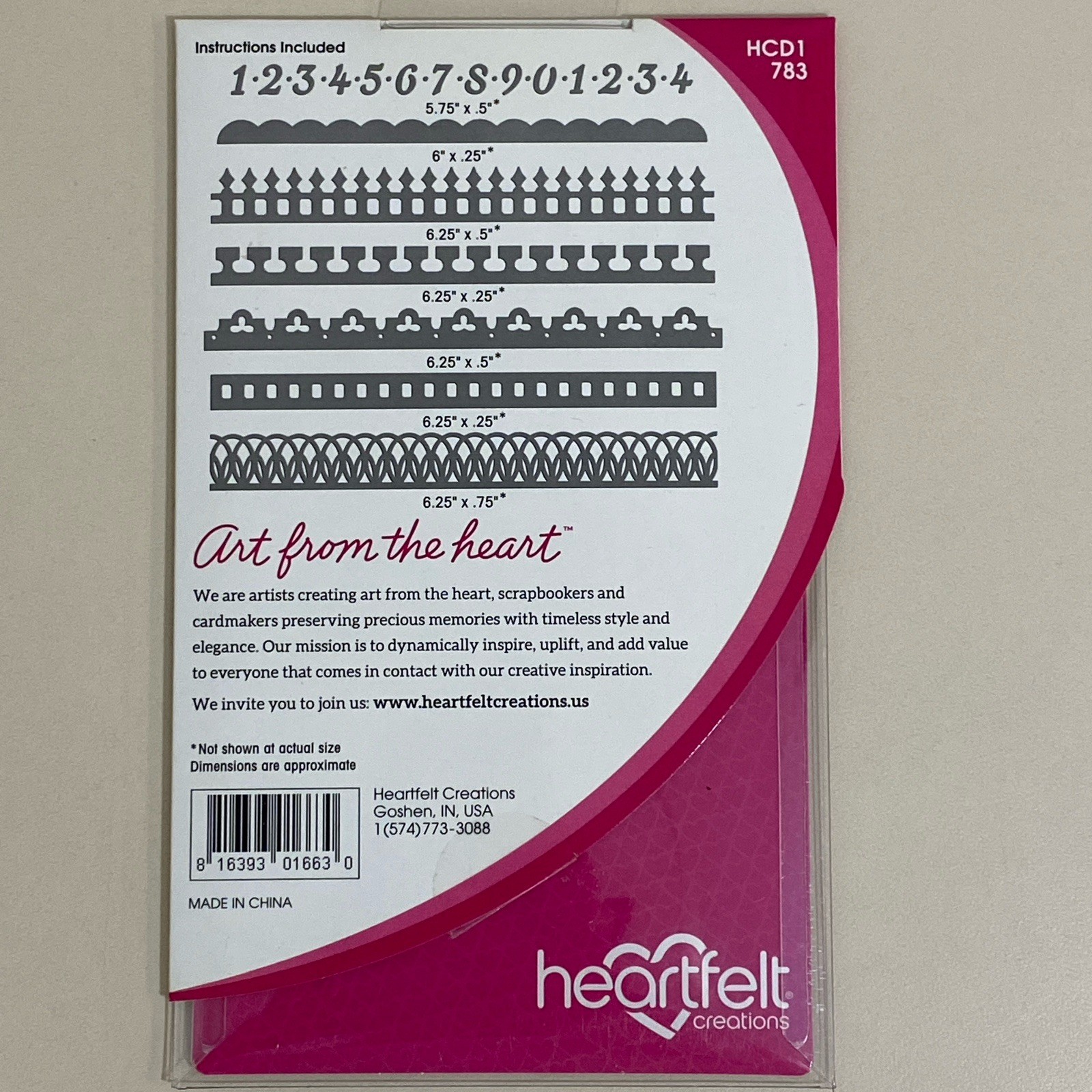 Heartfelt Creations Border Essentials 7 Pc HCD1-783 Craft Dies