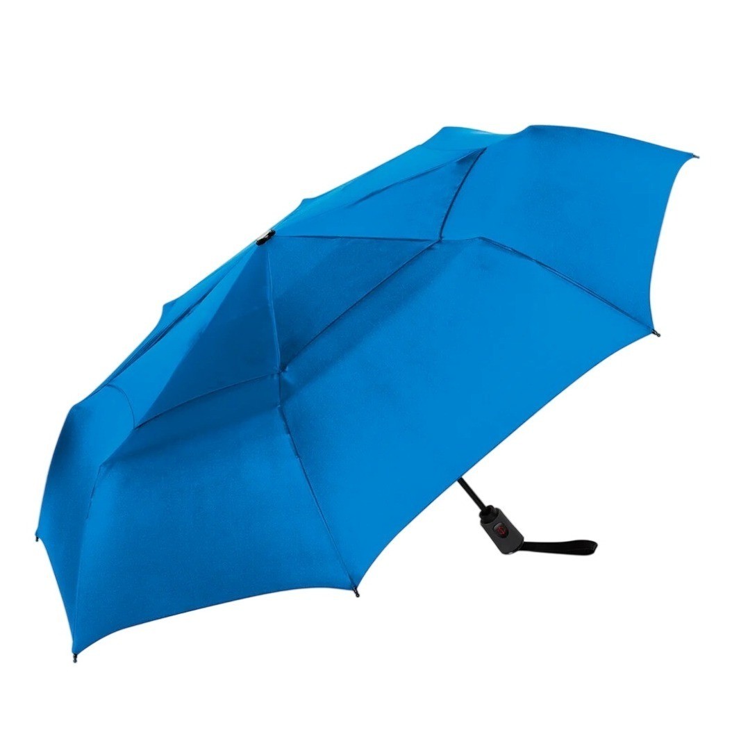 NWT Shedrain Vortex Blue Windproof Automatic Open Close Mens Umbrella